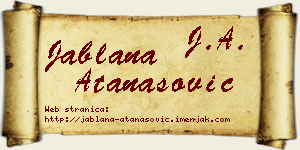 Jablana Atanasović vizit kartica